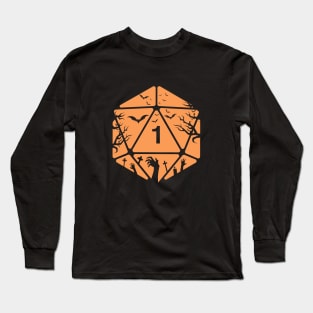 Halloween D20 Die - Tabletop RPG Addict Long Sleeve T-Shirt